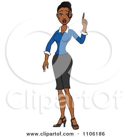 Clipart Indian Business Woman With An Idea Or An Aha Moment - Royalty Free Vector Illustration by Cartoon Solutions