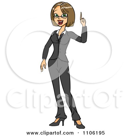 Clipart Business Woman With An Idea Or An Aha Moment - Royalty Free Vector Illustration by Cartoon Solutions