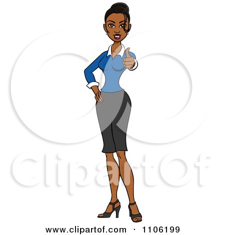 Clipart Happy Indian Business Woman Holding A Thumb Up - Royalty Free Vector Illustration by Cartoon Solutions