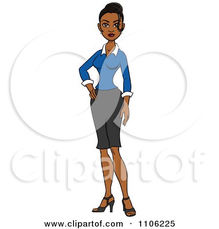 Clipart Proud Professional Indian Business Woman Posing - Royalty Free Vector Illustration by Cartoon Solutions