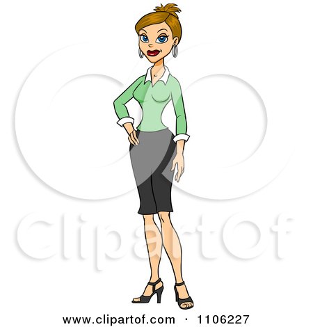Clipart Proud Professional Blond Business Woman Posing - Royalty Free Vector Illustration by Cartoon Solutions