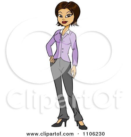 Clipart Proud Professional Hispanic Business Woman Posing - Royalty Free Vector Illustration by Cartoon Solutions