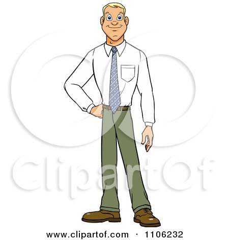 Clipart Proud Professional Young Business Man Posing - Royalty Free Vector Illustration by Cartoon Solutions