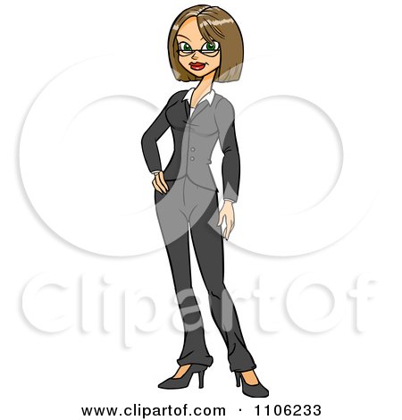 Clipart Proud Professional Business Woman Posing - Royalty Free Vector Illustration by Cartoon Solutions