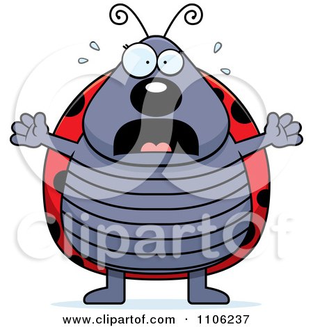 Clipart Scared Ladybug Panicking - Royalty Free Vector Illustration by Cory Thoman