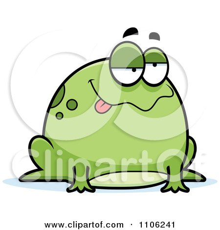 Clipart Chubby Drunk Or Sick Frog - Royalty Free Vector Illustration by Cory Thoman