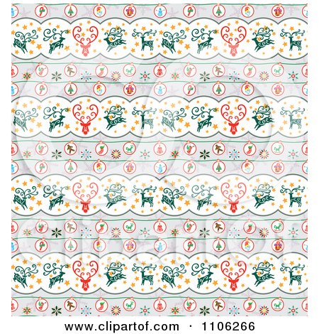 Clipart Seamless Background Pattern Of Christmas Reindeer - Royalty Free Vector Illustration by Cherie Reve