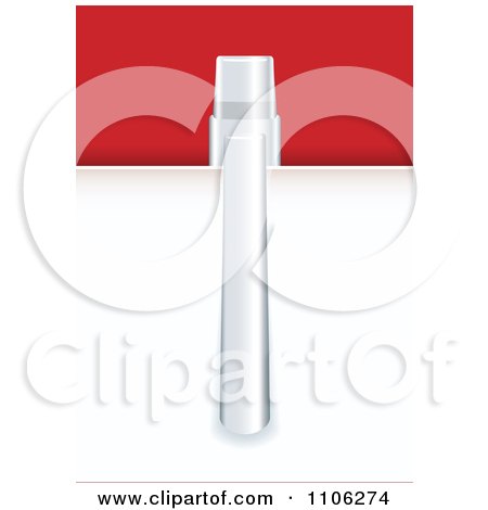Clipart Pen Clip Over Paper - Royalty Free Vector Illustration by michaeltravers