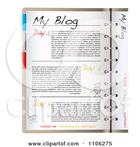 Clipart Blog Page With Organizer Tabs - Royalty Free Vector Illustration by michaeltravers