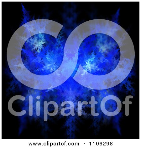 Clipart Blue Fractal Leafy Texture On Black - Royalty Free Illustration by oboy