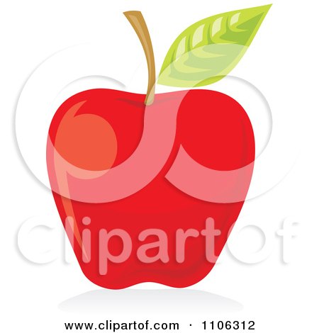 Clipart Red Apple Icon - Royalty Free Vector Illustration by Any Vector