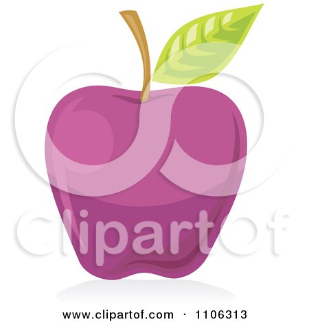 Clipart Purple Apple Icon - Royalty Free Vector Illustration by Any Vector