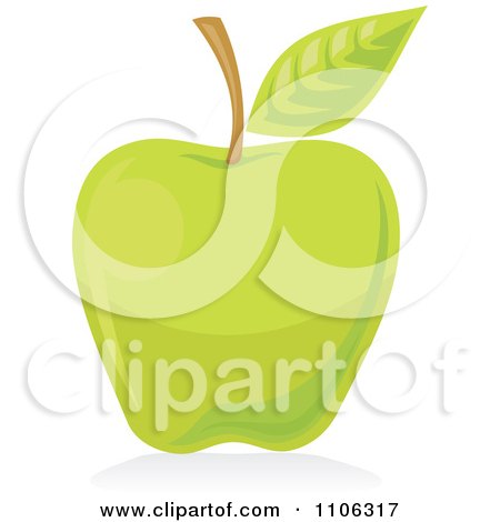 Clipart Green Apple Icon - Royalty Free Vector Illustration by Any Vector