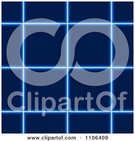 Clipart Blue Glowing Square Grid Background - Royalty Free Vector Illustration by dero