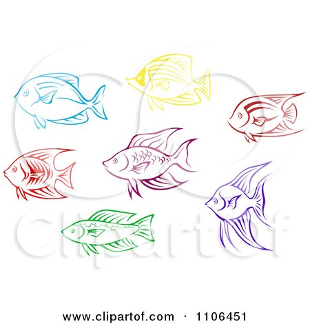 Clipart Colorful Aquarium Fish Icons - Royalty Free Vector Illustration by Vector Tradition SM