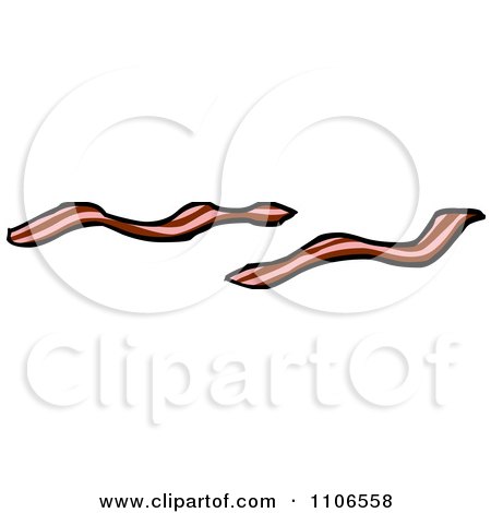 Clipart Two Strips Of Bacon - Royalty Free Vector Illustration by Cartoon Solutions
