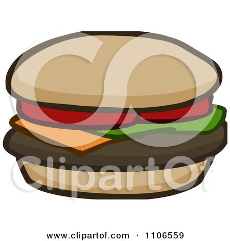Clipart Cheeseburger - Royalty Free Vector Illustration by Cartoon Solutions
