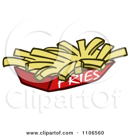 Clipart Tray Of French Fries - Royalty Free Vector Illustration by Cartoon Solutions
