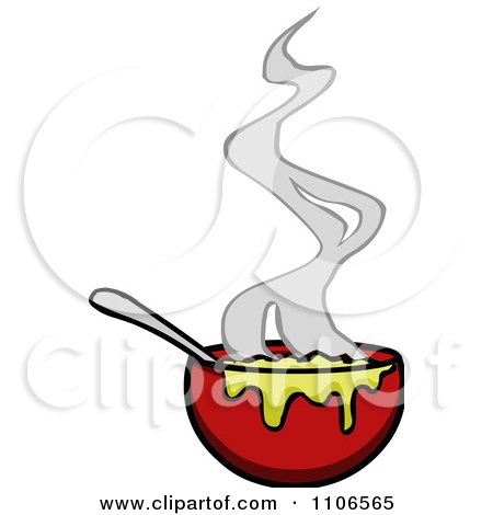 Clipart Steamy Bowl Of Soup - Royalty Free Vector Illustration by Cartoon Solutions
