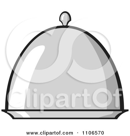 Clipart Silver Platter With Lid - Royalty Free Vector Illustration by Cartoon Solutions