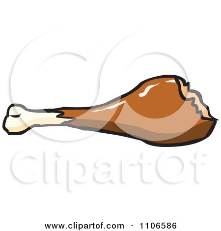 Clipart Chicken Drumstick With A Missing Bite - Royalty Free Vector Illustration by Cartoon Solutions