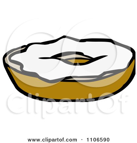 Clipart Bagel With Cream Cheese - Royalty Free Vector Illustration by Cartoon Solutions