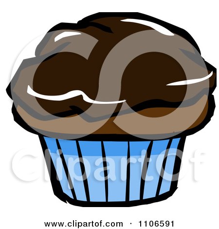 Clipart Chocolate Cupcake - Royalty Free Vector Illustration by Cartoon Solutions