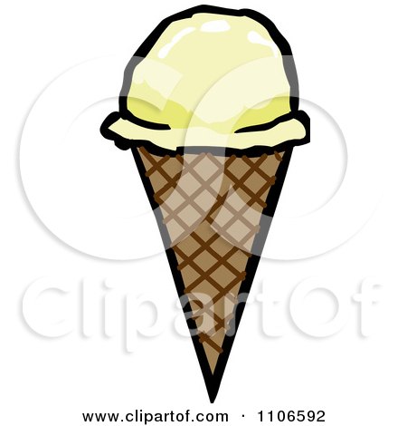 Clipart Vanilla Waffle Ice Cream Cone - Royalty Free Vector Illustration by Cartoon Solutions