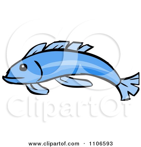 Clipart Blue Fish - Royalty Free Vector Illustration by Cartoon Solutions
