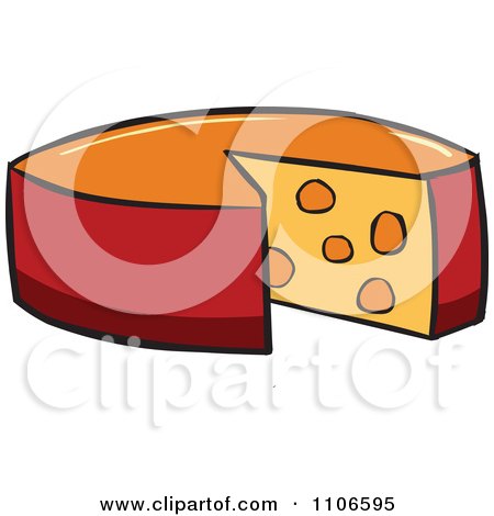 Clipart Wheel Of Cheese - Royalty Free Vector Illustration by Cartoon Solutions