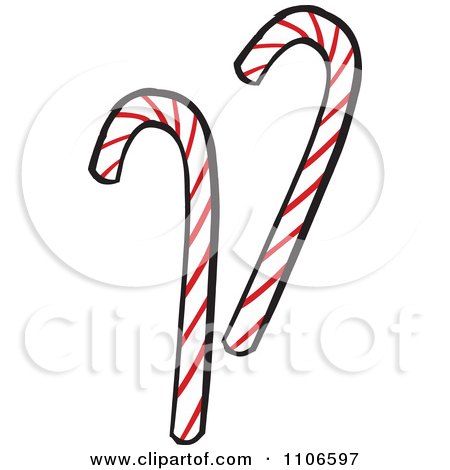 Clipart Red And White Candy Canes - Royalty Free Vector Illustration by Cartoon Solutions
