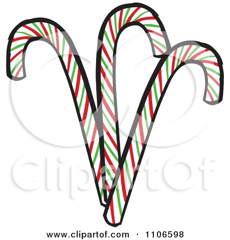 Clipart Red Green And White Candy Canes - Royalty Free Vector Illustration by Cartoon Solutions