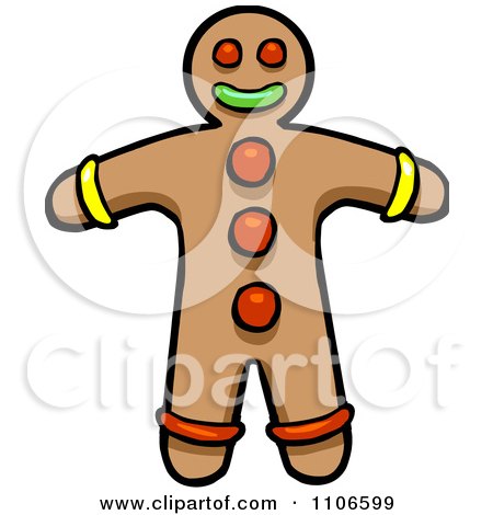 Clipart Gingerbread Cookie Man With Accents - Royalty Free Vector Illustration by Cartoon Solutions