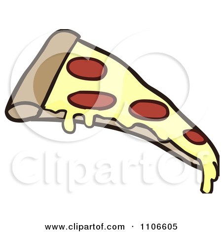 Clipart Pepperoni Pizza Slice - Royalty Free Vector Illustration by Cartoon Solutions