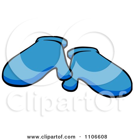Clipart Blue Mittens - Royalty Free Vector Illustration by Cartoon Solutions