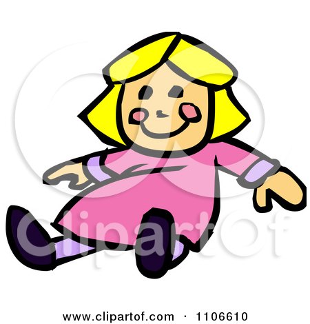 Clipart Happy Toy Doll - Royalty Free Vector Illustration by Cartoon Solutions