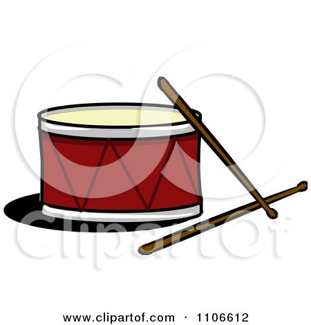Clipart Drum And Sticks - Royalty Free Vector Illustration by Cartoon Solutions