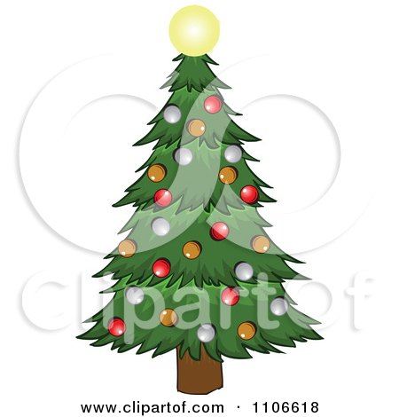 Clipart Christmas Tree And Glowing Star - Royalty Free Vector Illustration by Cartoon Solutions
