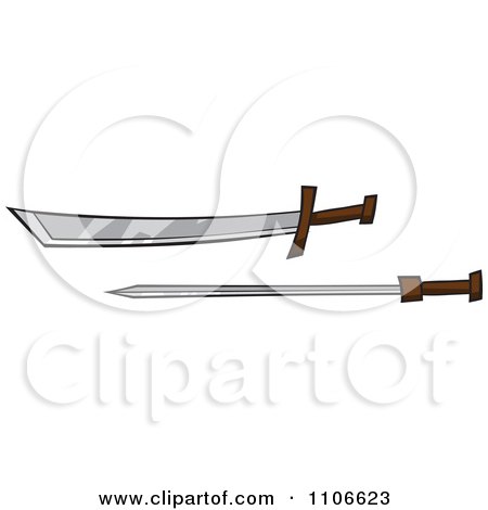 Clipart Two Swords - Royalty Free Vector Illustration by Cartoon Solutions