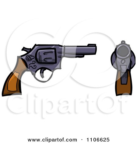 Clipart Revolvers - Royalty Free Vector Illustration by Cartoon Solutions