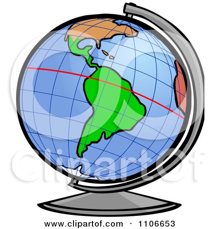 Clipart Desk Globe With The Equator Line - Royalty Free Vector Illustration by Cartoon Solutions