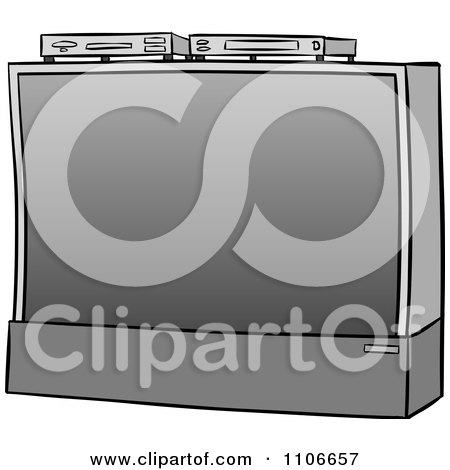 Clipart Large Screen TV - Royalty Free Vector Illustration by Cartoon Solutions