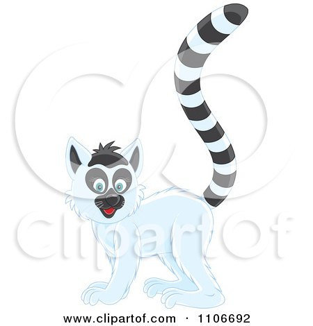 Clipart Cute Ring Tailed Lemur - Royalty Free Vector Illustration by Alex Bannykh