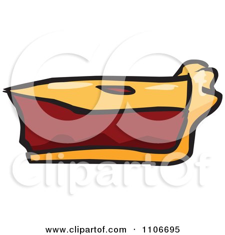 Clipart Slice Of Cherry Pie - Royalty Free Vector Illustration by Cartoon Solutions