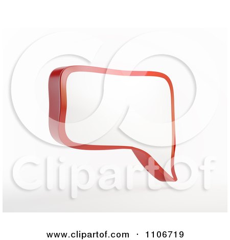 Clipart 3d Red Speech Balloon With Copyspace - Royalty Free CGI Illustration by Mopic