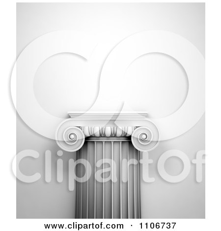 Clipart The Top Of An Antique Architecutral Doric Style Column - Royalty Free CGI Illustration by Mopic