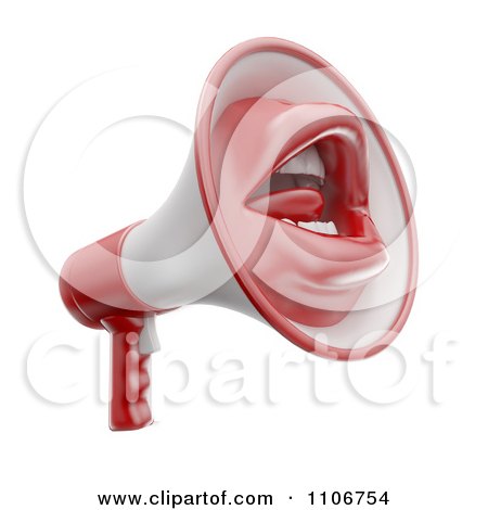 Clipart 3d Megaphone With A Mouth - Royalty Free CGI Illustration by Mopic