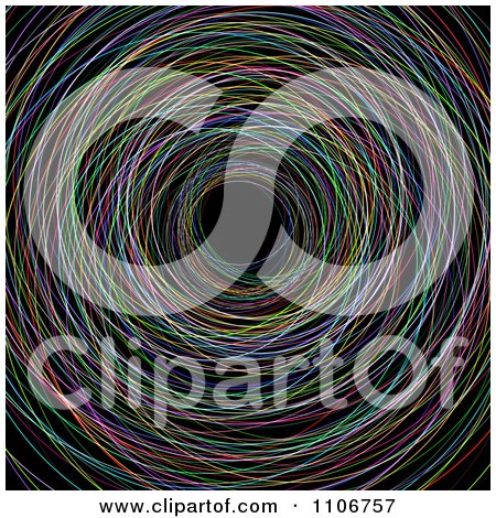Clipart Colorful Scribble Circles On Black - Royalty Free Vector Illustration by KJ Pargeter