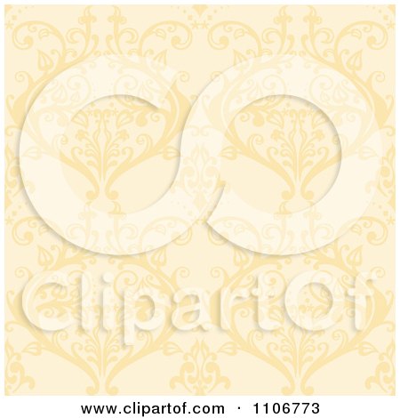 Clipart Seamless Yellow Damask Background Pattern - Royalty Free Vector Illustration by Amanda Kate