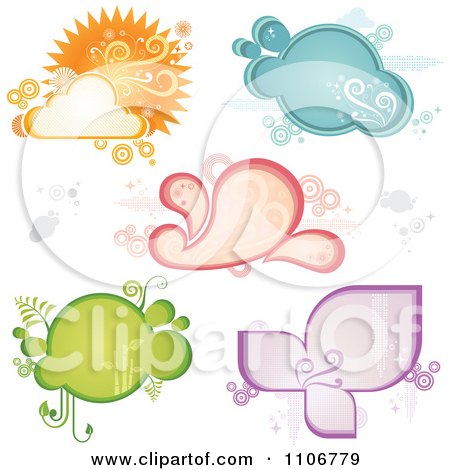Clipart Retro Weather And Ecology Frames - Royalty Free Vector Illustration by Amanda Kate